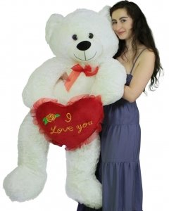 4ft Giant white w/pillow