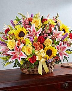 Multicolor Bright Basket Arrangement