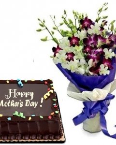 orchids Bouquet w/mother's day cake