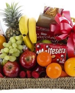 Fruit Savouries, cookies and Chocolate Basket