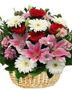 Asiatic lilies and wax-flower